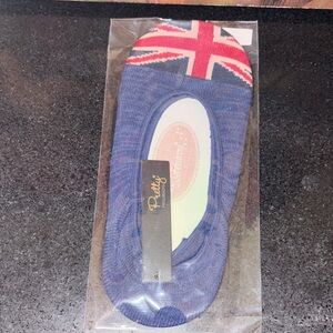 NWT Pretty Persuasions Union Flag No-Show Socks - Blue and Red